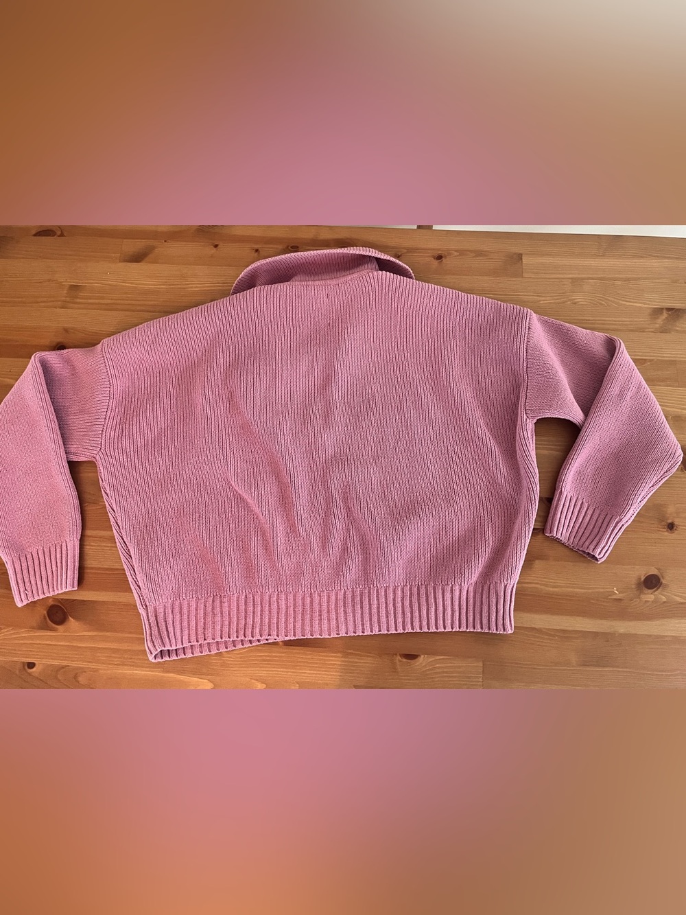 Small Abercrombie & Fitch pink Knit Polo Sweater - Picture 3 of 4